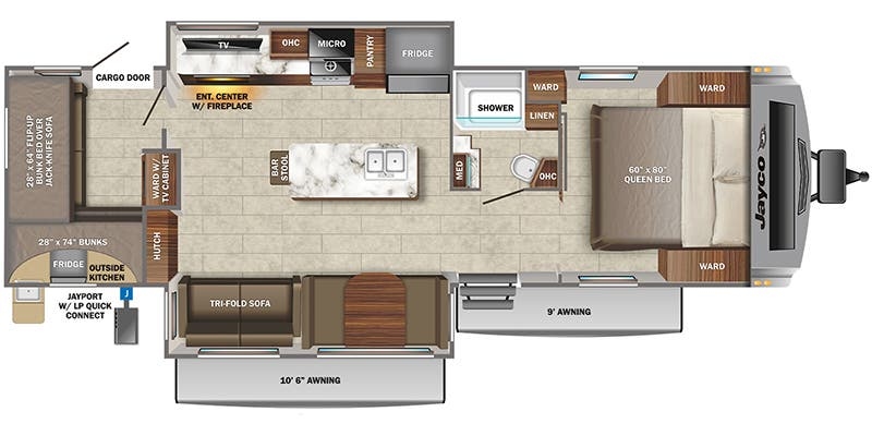 Jayco White Hawk 32QBH floor plan