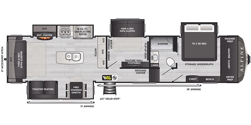 Keystone Alpine 3720MD floor plan