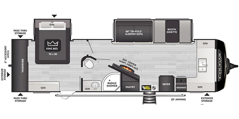 Keystone Cougar Half-Ton 29FKD floor plan