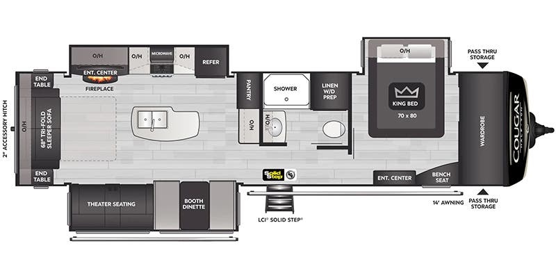 Keystone Cougar Half-Ton 33RLI floor plan