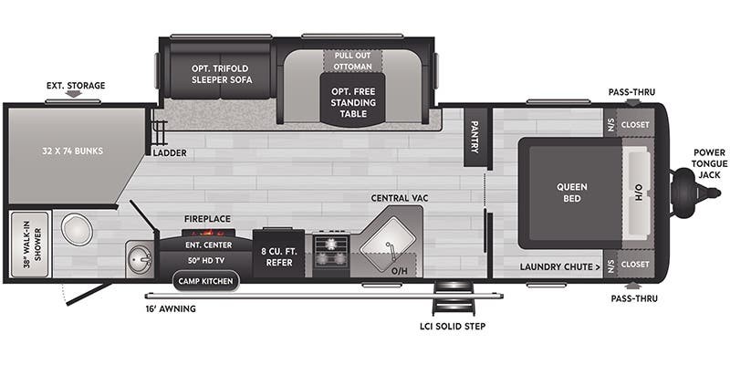 Keystone Hideout 28BHSWE floor plan