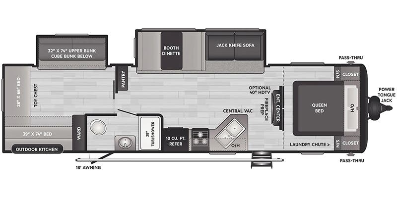 Keystone Hideout 318BR floor plan