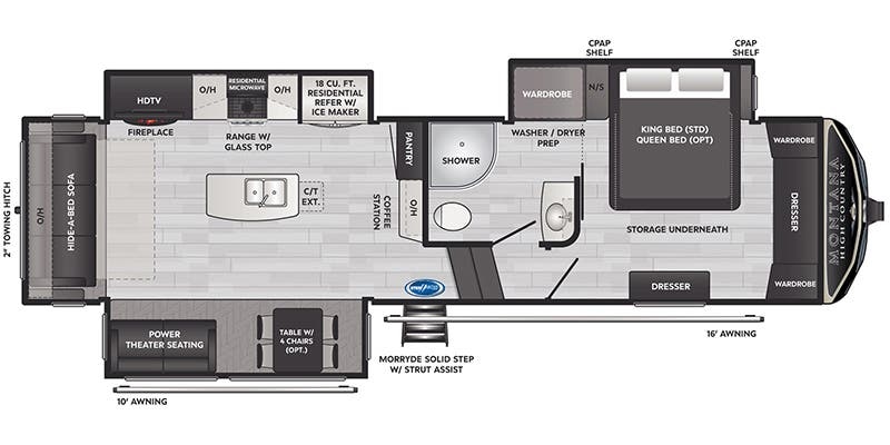 Keystone Montana High Country 295RL floor plan