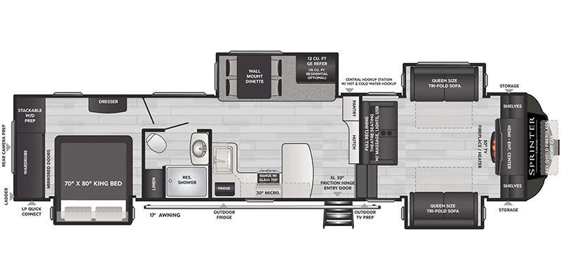 Keystone Sprinter Limited 3670FLS floor plan