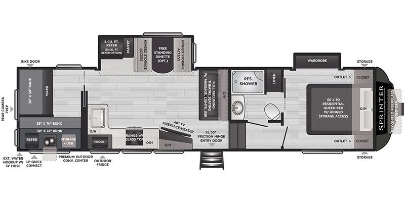 Keystone Sprinter 31TB floor plan