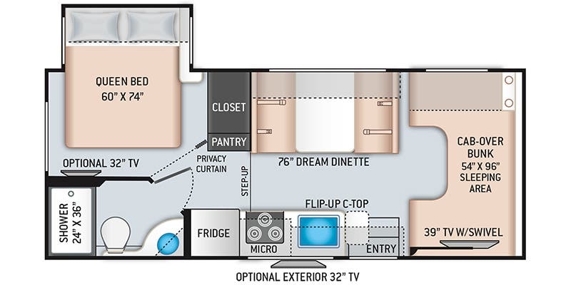 Thor Motor Coach Freedom Elite 22FE floor plan