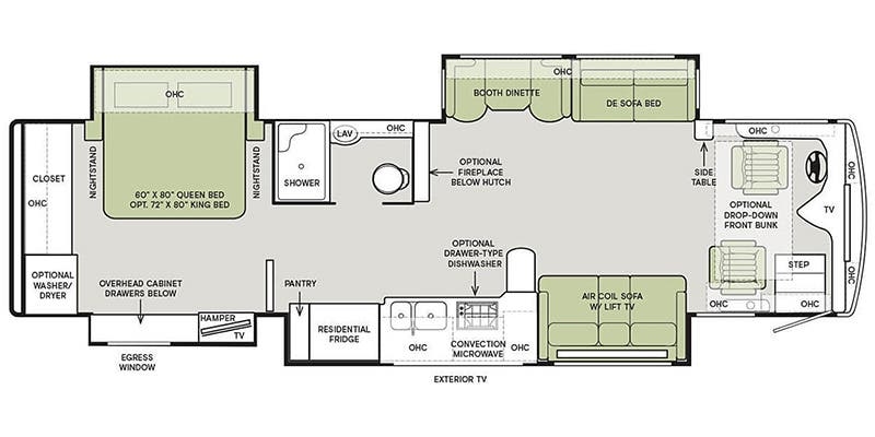Tiffin Phaeton 36 SH floor plan