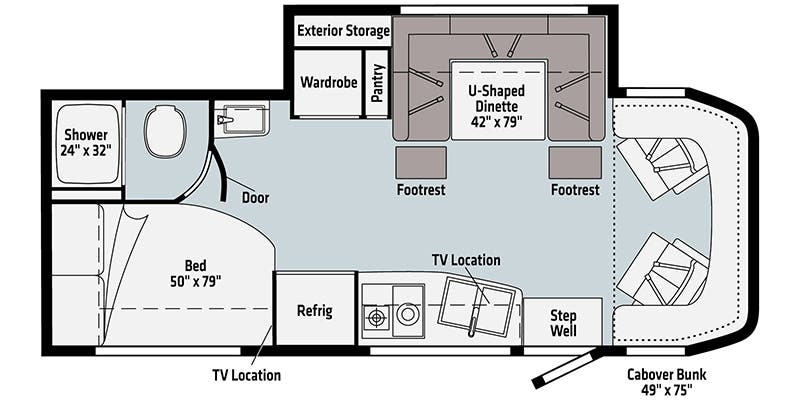 Winnebago Navion 24J floor plan