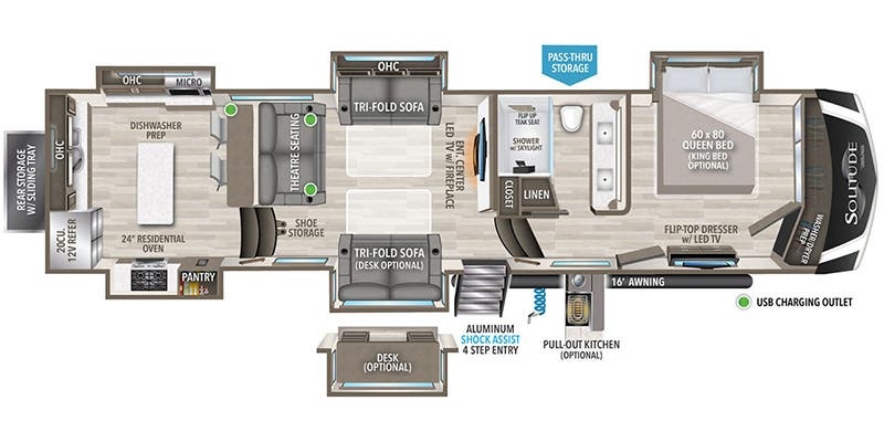 Grand Design Solitude 390RK floor plan