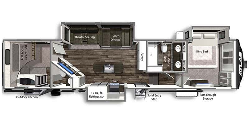 Dutchmen Atlas 3602LFKB floor plan