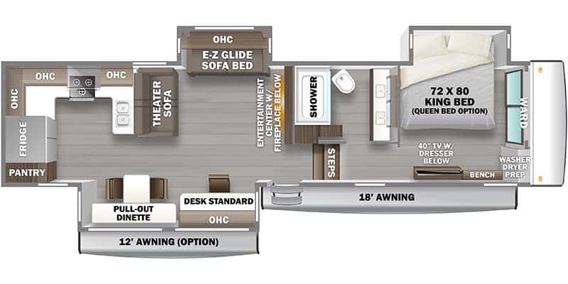 Forest River Riverstone Reserve 3850RK floor plan