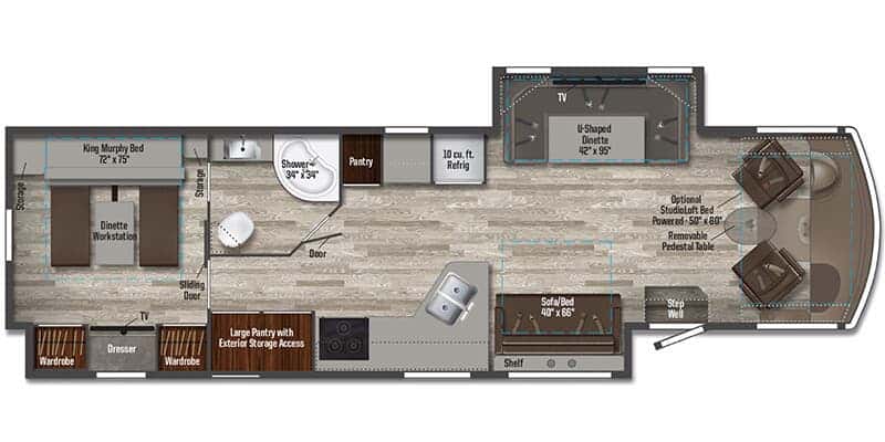 Winnebago Sunstar 34R floor plan