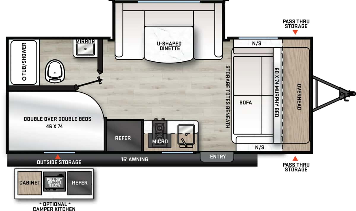 Forest River Aurora 18BHS floor plan