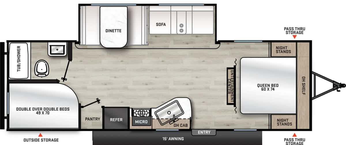 Forest River Aurora 26BHS floor plan