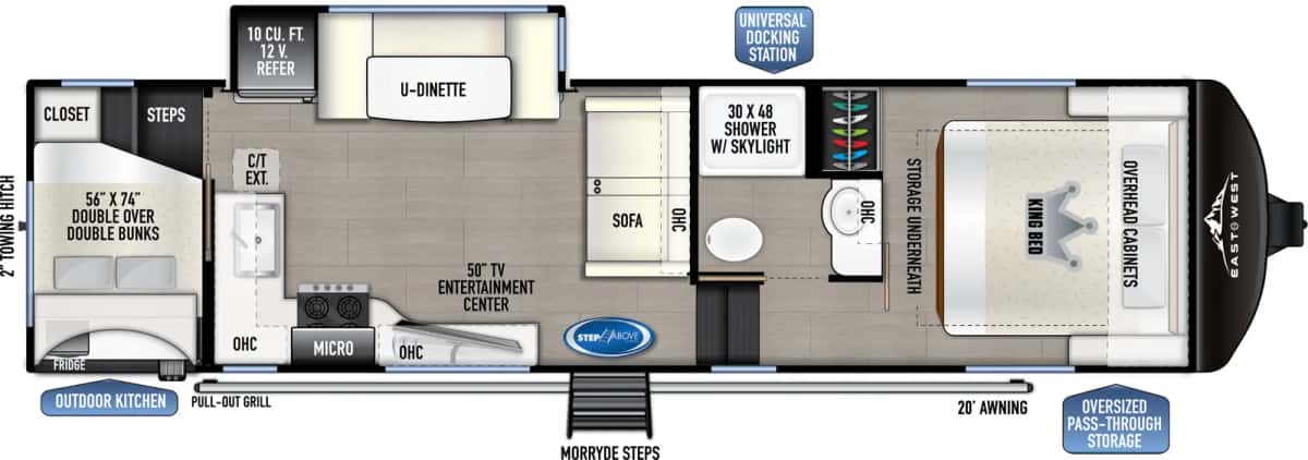 East to West Blackthorn 27BH-OK floor plan