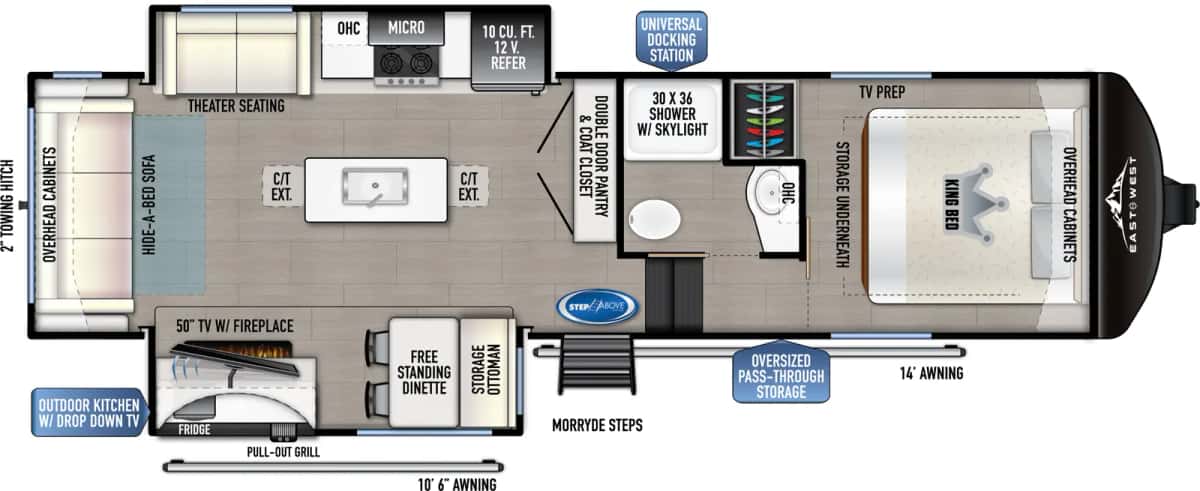 East to West Blackthorn 28RLK floor plan