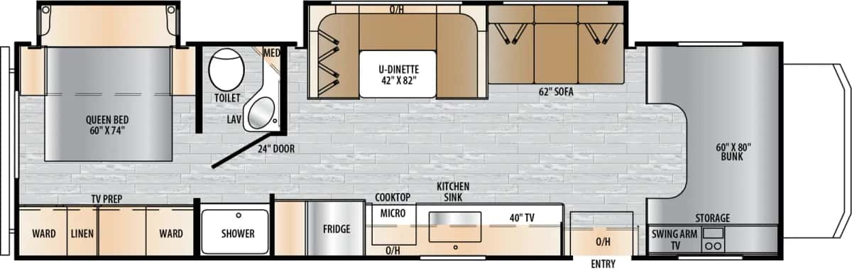 East to West Entrada 2900DS floor plan