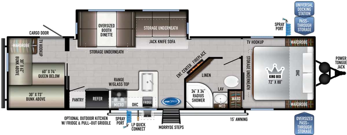 East to West Della Terra 291BH floor plan