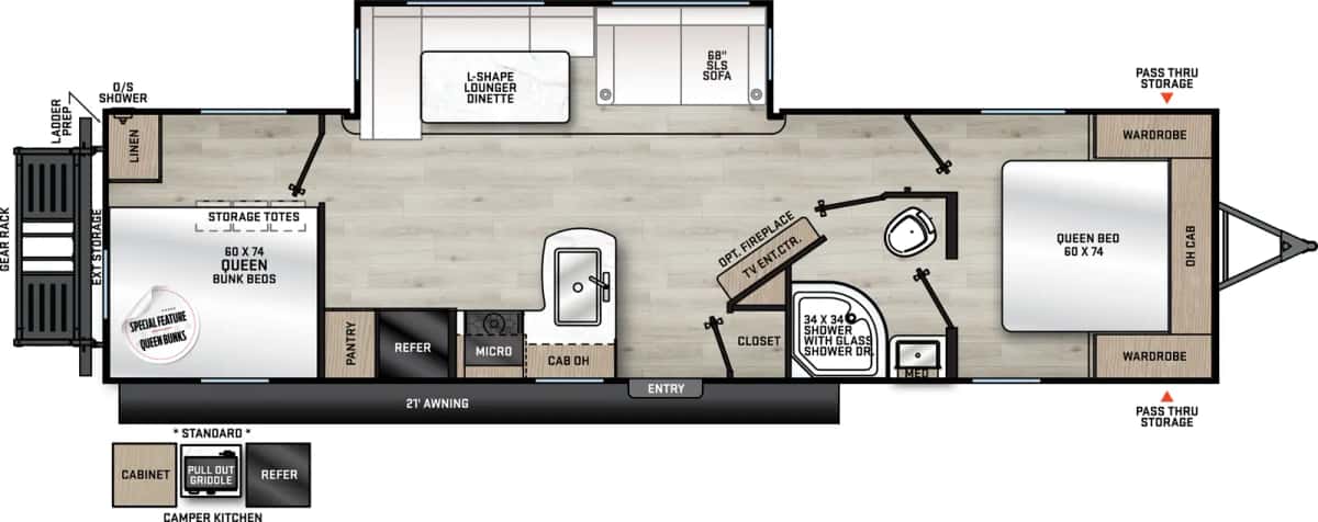 Coachmen Catalina Legacy Edition 293TQBSCK floor plan