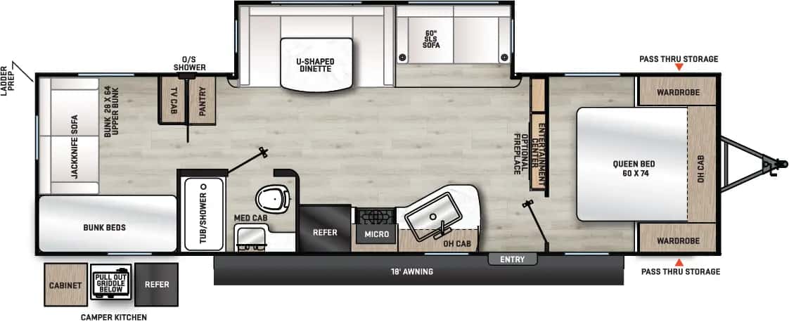 Forest River Aurora 29QBS floor plan