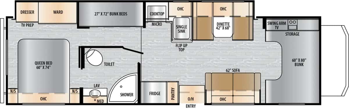 East to West Entrada 3100FB floor plan