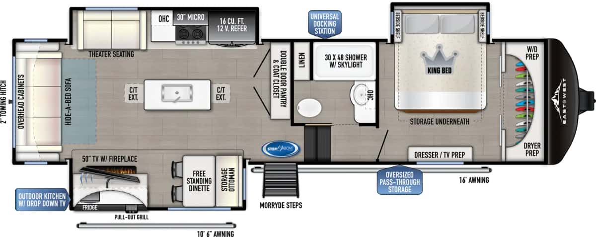 East to West Blackthorn 3101RL-OK floor plan