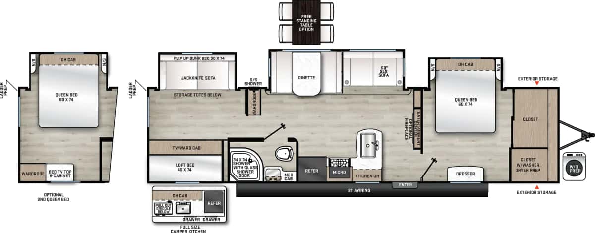 Forest River Aurora 34BHTS floor plan