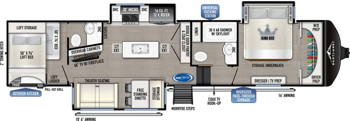 East to West Blackthorn 3700BH-OK floor plan