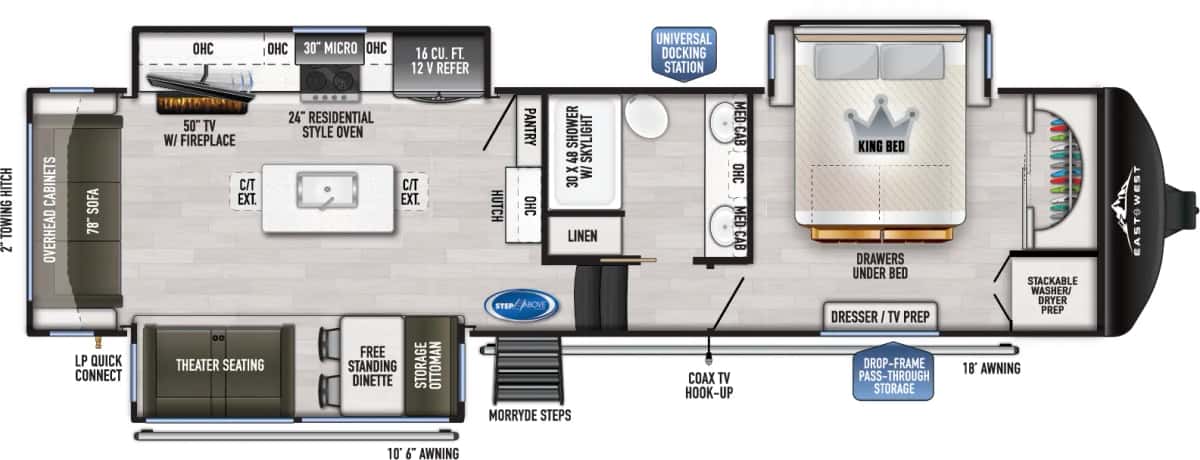 East to West Ahara 365RL floor plan