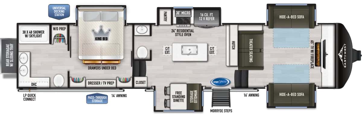 East to West Ahara 380FL floor plan