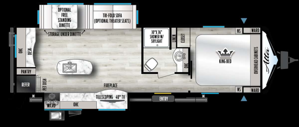 East to West Alta 2810KIK floor plan