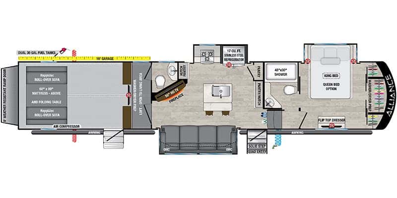 Alliance RV Valor 41V16 floor plan
