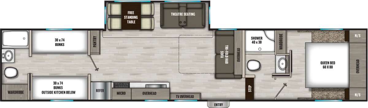 Coachmen Chaparral Lite 368TBH floor plan