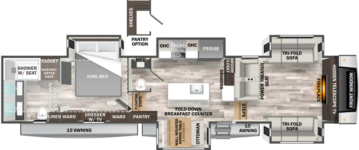 Forest River Cedar Creek 371FL floor plan