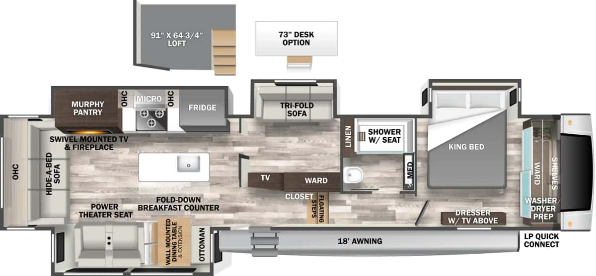 Forest River Cedar Creek 377BH floor plan