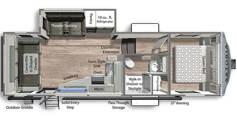 Dutchmen Astoria Half-Ton 250RD floor plan