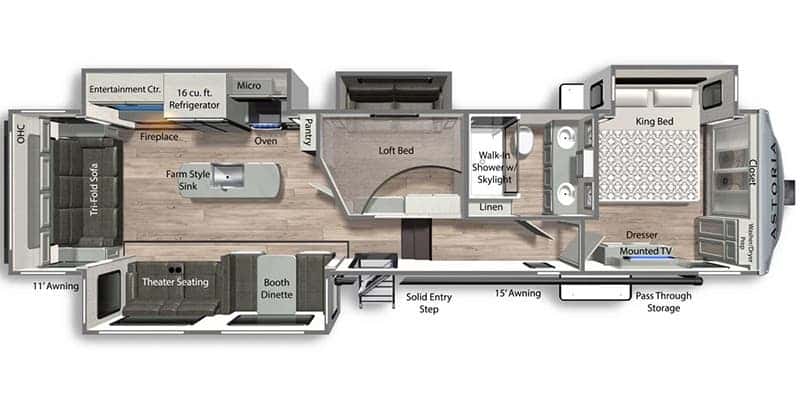 Dutchmen Astoria Platinum 3553MBP floor plan