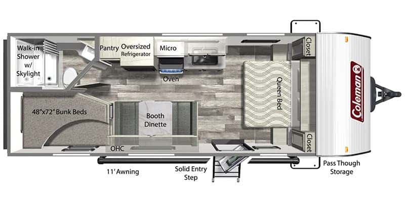 Dutchmen Coleman Lantern LT 214BH floor plan