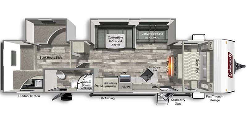 Dutchmen Coleman Lantern 334BH floor plan