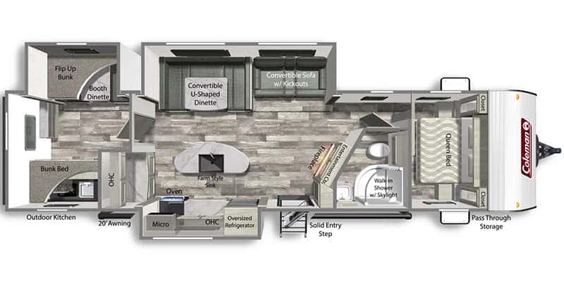 Dutchmen Coleman Lantern 337BH floor plan