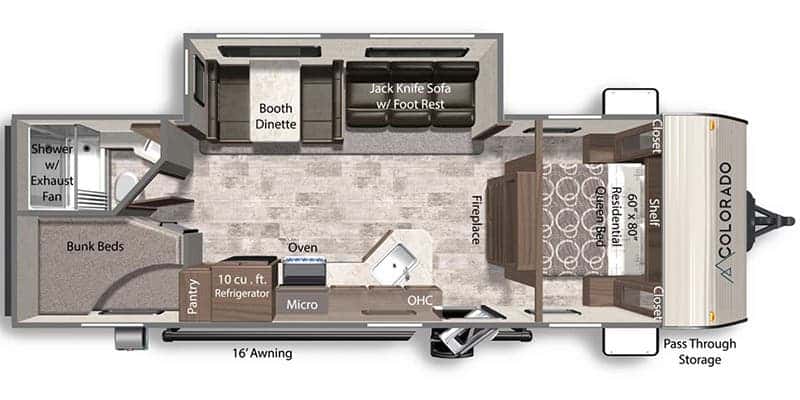 Dutchmen Colorado 26BHC floor plan