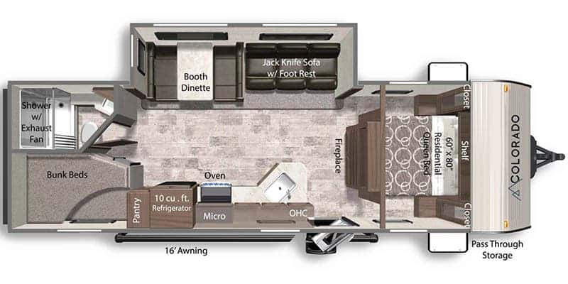 Dutchmen Colorado 26BHCWE floor plan