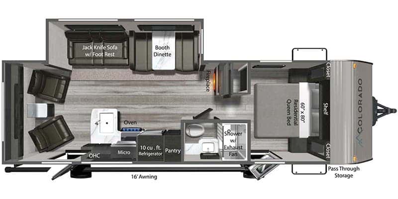 Dutchmen Colorado 26RLC floor plan