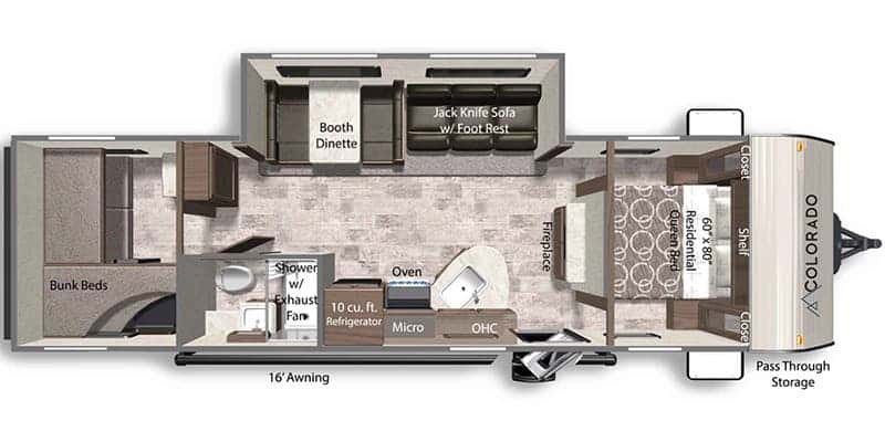 Dutchmen Colorado 29BHC floor plan