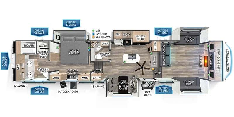 Forest River Cherokee Arctic Wolf 3910 SUITE floor plan