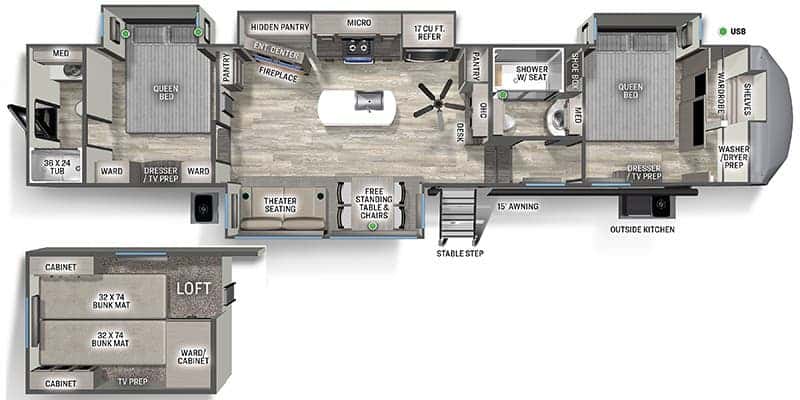 Forest River Sandpiper 4002FB floor plan