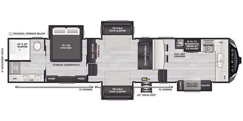 Keystone Alpine 3820FK floor plan