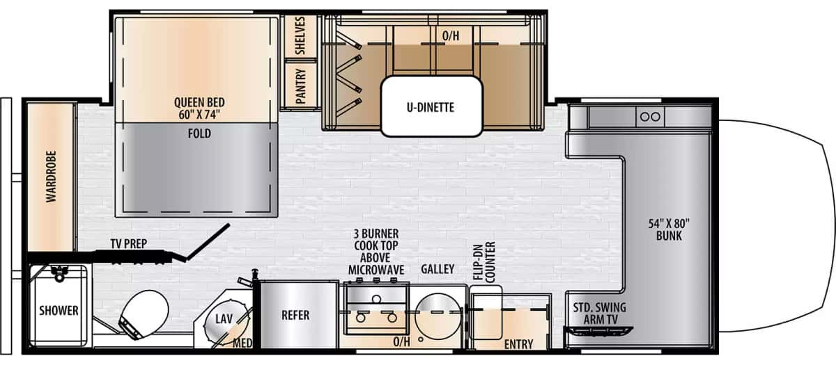 East to West Entrada M-Class 24FM floor plan