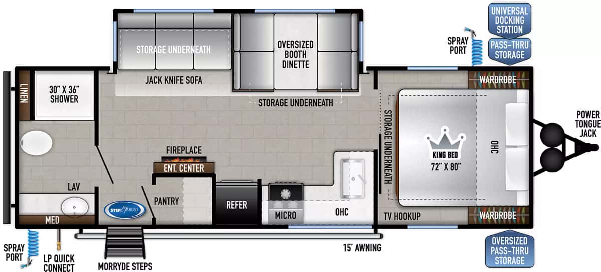 East to West Silver Lake 26KRB floor plan