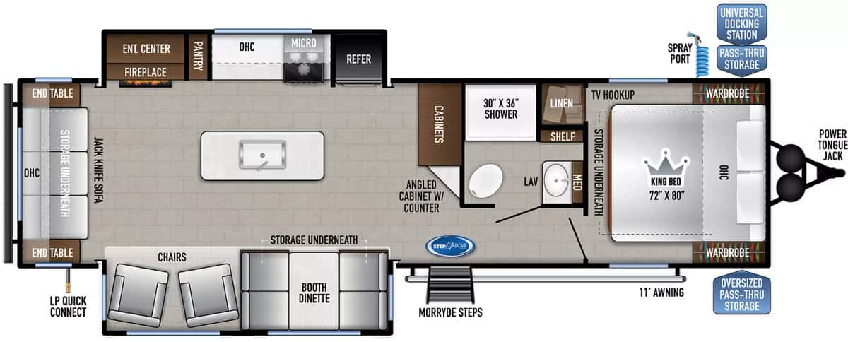 East to West Silver Lake 29K2S floor plan